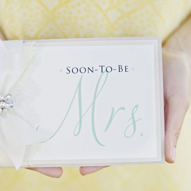 Modern Mrs. bridal shower tea party invitation