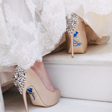 Wedding shoes with Disney decals