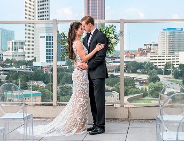 Bride and Groom at the Ventanas in Atlanta, GA