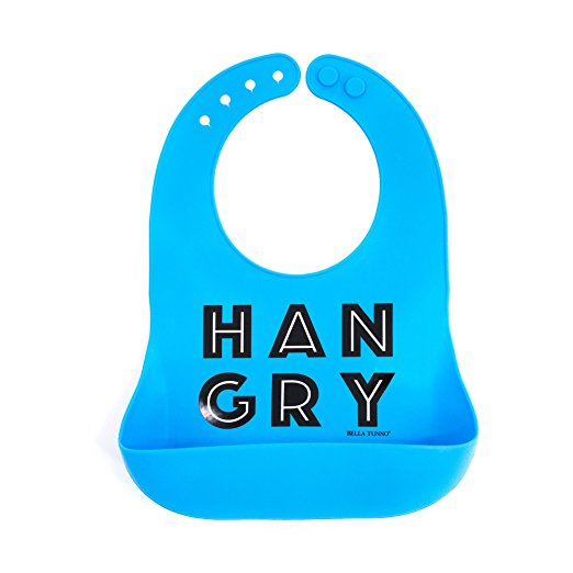 Hangry baby silicone bib