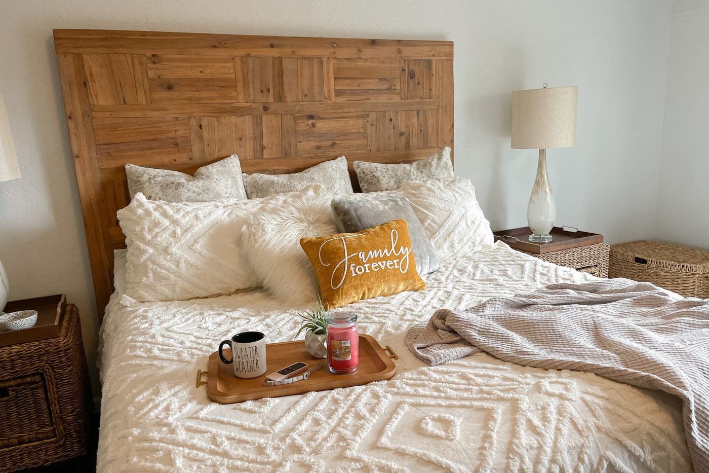 Updating Our Master Bedroom with Walmart Home - Bumps and Bottles