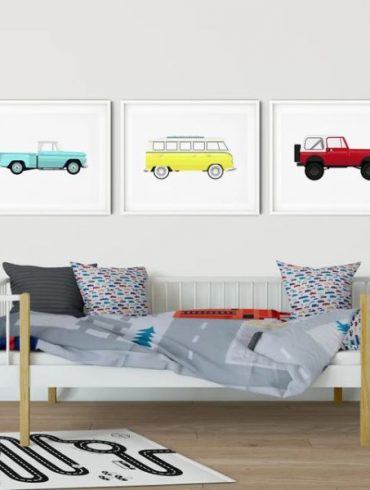 Car Prints Wall Art in Kid's Room Decor